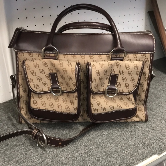 Dooney & Bourke Handbags - Dooney & Bourke Top Handle Leather and Canvas Bag